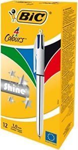 BOLIGRAFO BIC 4 COLORES BIC SHINE PLATEADO