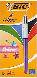BOLIGRAFO BIC 4 COLORES SHINE MORADO