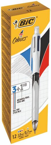 BOLIGRAFO BIC 4 COLOURS MULTIFUNCION 3 COLORES Y PORTAMINAS
