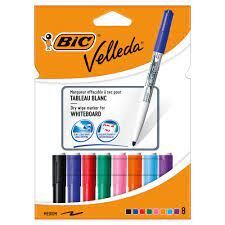 BLISTER 8 ROTULADORES VELLEDA PIZARRA BLANCA COLORES SURTIDOS