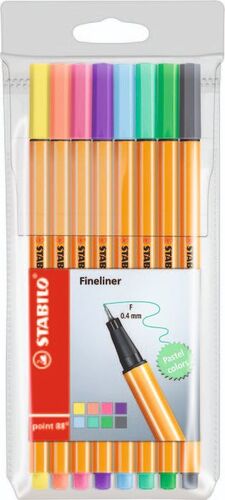 BLISTER 8 ROTULADORES STABILO POINT 88 COLORES NEON