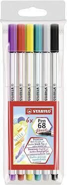 BLISTER 6 ROTULADORES STABILO PEN 68 BRUSH