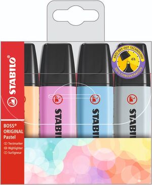 BLISTER 4 ROTULADORES STABILO PASTEL 2021