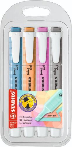 BLISTER 4 ROTULADORES STABILO SWING COOL PASTEL