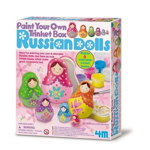 JUEGO 4M PAINT YOUR OWN TRINKET BOX RUSSIAN DOLLS