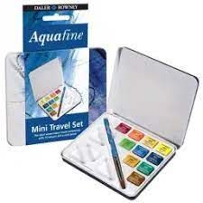 SET 10 ACUARELAS MINI AQUAFINE CAJA METALICA DE VIAJE