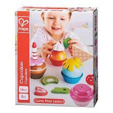 JUEGO HAPE COCINA CUPCAKES DE MADERA