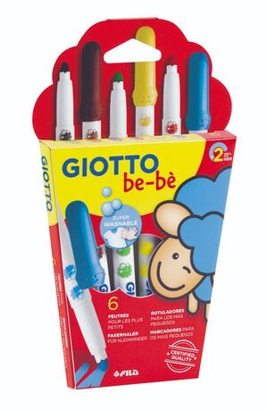 CAJA 6 ROTULADORES COLORES GIOTTO BEBE 6