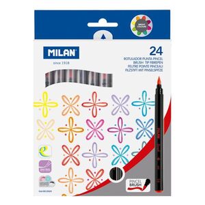 CAJA 24 ROTULADORES MILAN COLORES PUNTA PINCEL