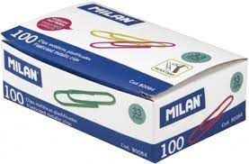 CLIPS COLORES MILAN 33 MM CAJA 80 UNIDADES