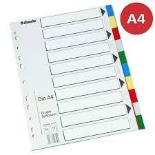 SEPARADORES FOLIO ESSELTE MULTITALADRO 10 COLORES