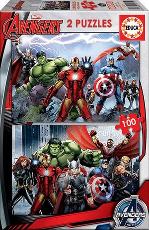 JUEGO 2 PUZZLE EDUCA 100 PIEZAS AVENGERS