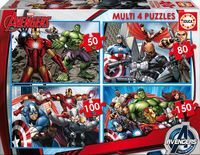 MULTI 4 PUZZLES EDUCA 50 80 100 150 PIEZAS AVENGERS