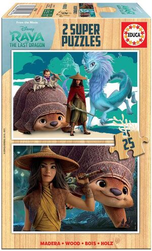 PUZZLE EDUCA MADERA 2X25 RAYA & THE LAST DRAGON