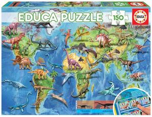 PUZZLE EDUCA 150 PIEZAS MAPAMUNDI DINOSAURIOS