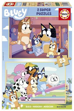 JUEGO 2 PUZZLES EDUCA 25 PIEZAS BLUEY
