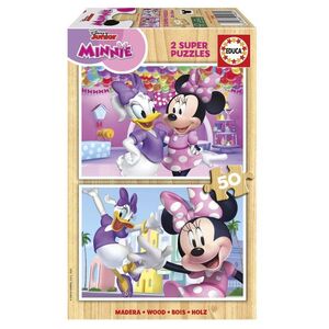 JUEGO 2 PUZZLES EDUCA 50 PIEZAS MADERA MINNIE 