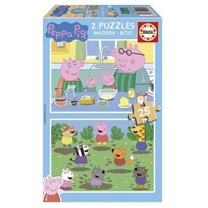 JUEGO 2 PUZZLES EDUCA 25 PIEZAS PEPPA PIG