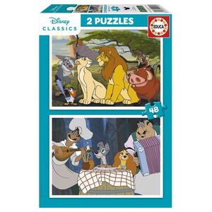 JUEGO 2 PUZZLES 48 PIEZAS DISNEY ANIMALS