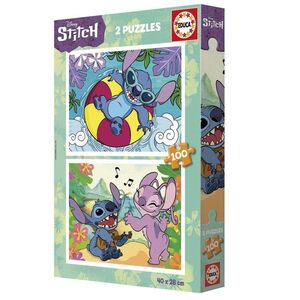 JUEGO 2 PUZZLES EDUCA 100 PIEZAS DISNEY STITCH