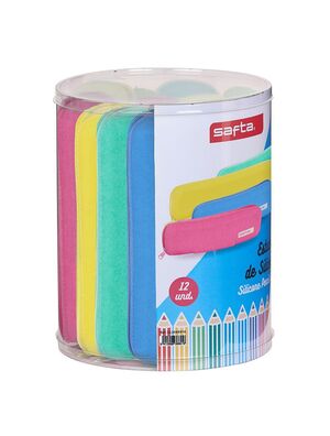 PORTATODO SAFTA ESTRECHO SILICONA PURPURINA AMARILLO