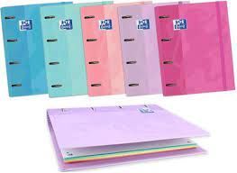 CARPEBLOC OXFORD A4 4 ANILLAS RECAMBIO 100 HOJAS 5MM COLORES PASTEL