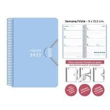 AGENDA ANUAL SENFORT 2027 MINI ESPIRAL AZUL PASTEL