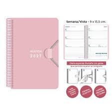AGENDA ANUAL SENFORT 2027 MINI ESPIRAL ROSA PASTEL