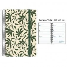AGENDA SENFORT 2027 13,5X21 D/P HOJAS VERDES