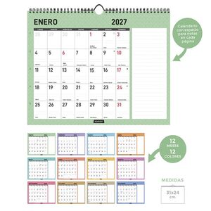 CALENDARIO PARED 2027 DIAMANTE 31 X 24 CM