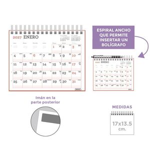 CALENDARIO 2027 17 X 13,5 MAGNETICO