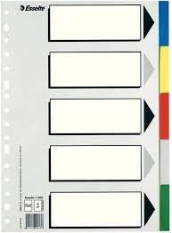 SEPARADORES 1/4 MULTITALADRO JUEGO 5 COLORES