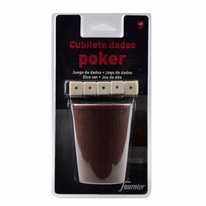 CUBILETE CON DADOS POKER BLISTER