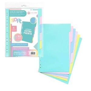 BOLSA SEPARADORES A4 SOFT EXTRA-FUERTE 6 PESTAÑAS MULTITALADRO