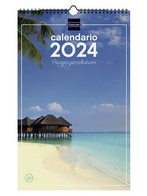 CALENDARIO 2024 PARED ESPIRAL 25X40 PAISAJES PARADISIACOS