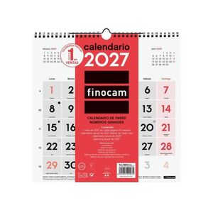 CALENDARIO PARED 2027 NUMEROS GRANDES 30X30