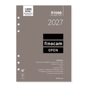 RECAMBIO ANUAL AGENDA FINOCAM OPEN 1000 2027 DIA PAGINA R1098