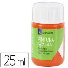 PINTURA TELA LA PAJARITA 25 ML NARANJA