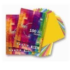 PAQUETE 100 PAPEL A4 80GR COLORES FUERTES SURTIDOS