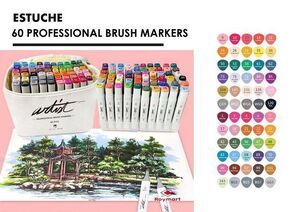 ROTULADORES CANVAS LUXE PROFESSIONAL BRUSH MARKER 60 COLORES