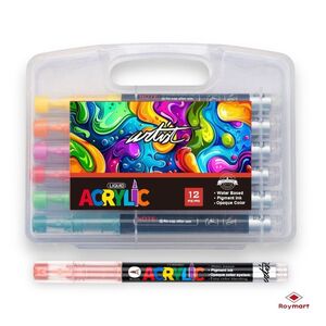 ESTUCHE MALETIN 12 ROTULADORES ACRILICOS REAL BRUSH