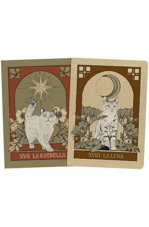 PACK DE DOS CUADERNOS COSIDOS TAROT GATOS