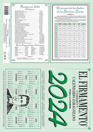 EL FIRMAMENTO CALENDARIO ZARAGOZANO PARA LA PARED 2024