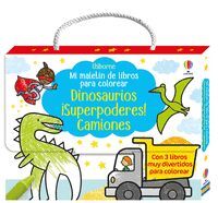 DINOSAURIOS SUPERPODERES CAMIONES MI MALETÍN DE LIBROS PARA COLOREAR