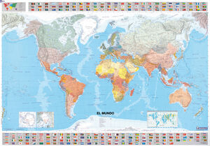 MAPA PLASTIFICADO EL MUNDO