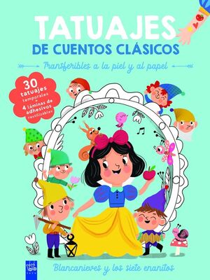 BLANCANIEVES Y LOS SIETE ENANITOS TATUAJES DE CUENTOS CLÁSICOS TRANSFERIBLES A LA PIEL Y AL PAPEL