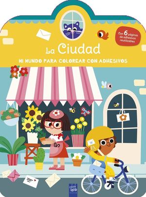LA CIUDAD MI MUNDO PARA COLOREAR CON ADHESIVOS