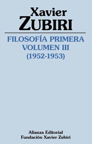 FILOSOFÍA PRIMERA VOLUMEN III 1952-1953