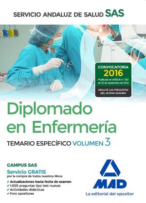 DIPLOMADO EN ENFERMERÍA DEL SERVICIO ANDALUZ DE SALUD. TEMARIO ESPECÍFICO VOLUME