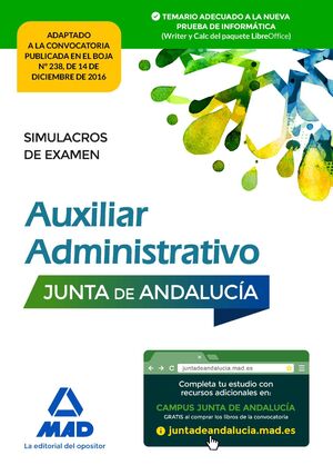 AUXILIAR ADMINISTRATIVO DE LA JUNTA DE ANDALUCÍA. SIMULACROS DE EXAMEN